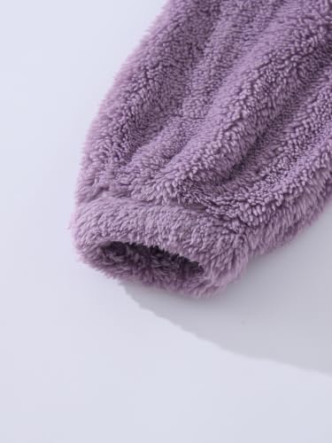 Image of Girls Sweatshirts Quarter-zip Sherpa Fleece Pullover Fuzzy Jacket