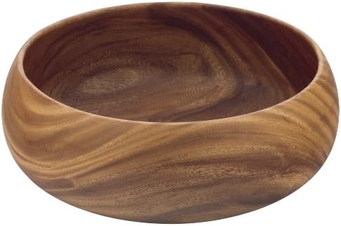 Pacific Merchants Acaciaware Round Calabash Bowl, 14-Inch by 5-Inch