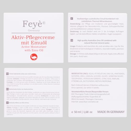 Neurodermitis Creme Feye Hautcreme mit Emu-Öl für empfindliche Haut