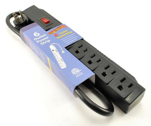 Cablesonline, 6 Outlet Surge Strip, Horizontal, 90 Joules, 24In (2 Ft.) Cable, (Sp-002) #TOP3