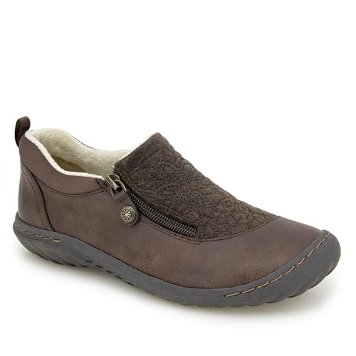 Image of JBU Women's Elodie Comfortable Casual Flexible Arch Support APMA Accepted Side-Zip Walking Flat