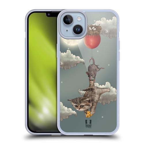 Head Case Designs Gato y Rata Fantasías Animales Caso de Gel Suave Compatible con Apple iPhone 14 Plus