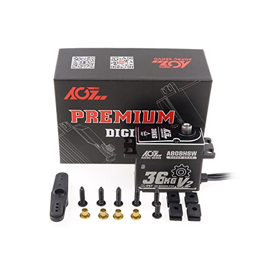 Agfrc 36Kg Waterproof Rc-Steering-Servo-Motor High-Torque - Full Metal Gear Brushless Servo With 25T Metal Servo Horn (A80Bhsw V2) #TOP7