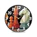 WOIWB Chess Anime Print Wall Desk Clocks 9.5 in Round Quiet for Bedroom Living Room Kitchen 1 Pack