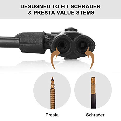 image for TARGETHOBBY Bike Pump, Mini Bike Pump Fits Presta and Schrader Valve, 