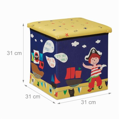 Taburete infantil de piratas y asiento plegable azul de 31 cm 5
