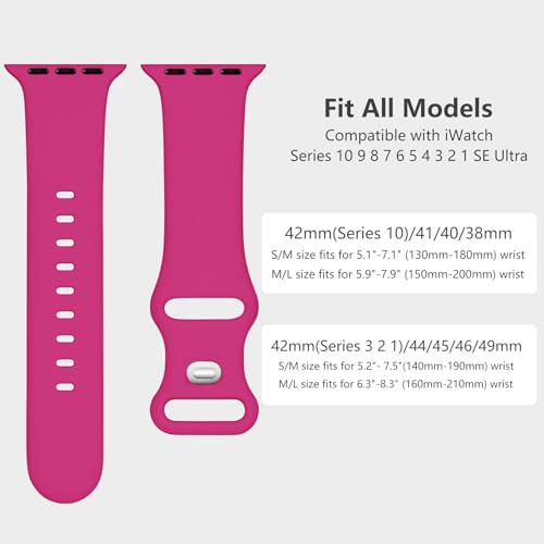 Lenrao Sport Band Compatible with Apple Watch Bands for Men 44mm 45mm 46mm 42mm 49mm,Silicone Waterproof Strap Replacement Compatible with iWatch Bands/Series 11/10/9/8/7/6/5/4/3/2/1 SE 3 Ultra by Lenrao - Used condition - Image 4