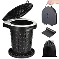 KALBIGRO Campingtoilette Faltbar, 220kg Camping Toiletten Mobile, Camping Klo Portable mit 10 Stück Toilettenbeutel, Klapptoilette für Camping, Wandern, Angeln, Reisen