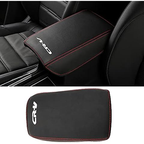 LEXLEY Armrest Box Cover Center Console Pad Waterproof Anti-Scratch Leather Protector Covers For CRV CR-V 2017 2018 2019 2020 2021 2022-Red Stitches Cover