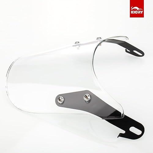 Miniatura 10 de Parabrisas universal pequeño para motocicleta, deflector de viento delantero con soporte de montaje para motocicleta de 7 pulgadas, compatible con