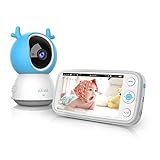 Baby Monitor with Camera and Audio, KAWA Video Baby Monitor, No WiFi, 5' 720P HD Display, 110°Wide Angle, Night Vision, Temperature Sensor, 2-Way Audio, PTZ, White Noise, 20Hrs Battery, 1000ft Range