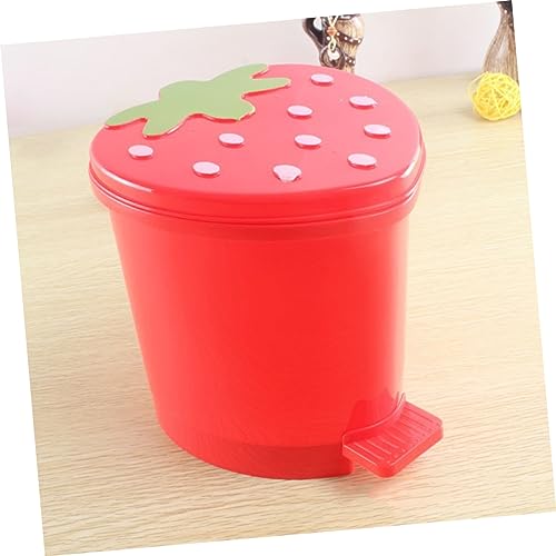 Image of Cute Cartoon Trash Can Plastic Desktop Bin for Office Kitchen and Bedroom Decor Easy to Clean Lightweight Design for Use