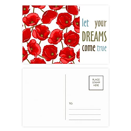 Cartes de remerciement Red Flowers lot de 20 papeterie mariage motif maïs champêtre