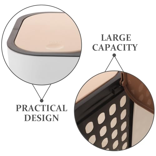 Caneca de basura plástica dual con tapa blanca para cocina y baño miniatura 3