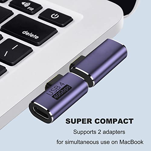 Image of MICROWARE Right Angle USB C Adapter, 40Gbps USB C Adapter, 90 Degree Type-C Male to Female Adapter, USB C Splitter Adapter Support 8K Video Display 100W Charging for Thunderbolt, USB C Mobile Phone