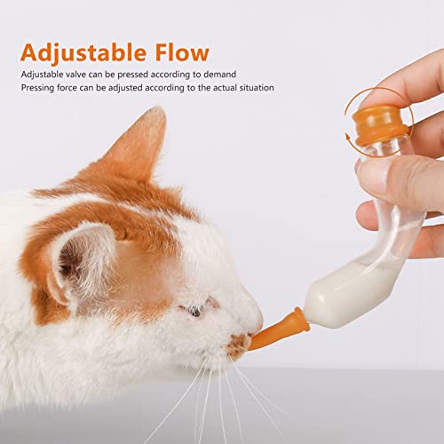 Glass Pet Milk Feeding Bottle with Curved Design, 10ml Kitten Puppy Newborn Feeder Kit for Hamsters Small Animals Nursing Supplies - Image 2
