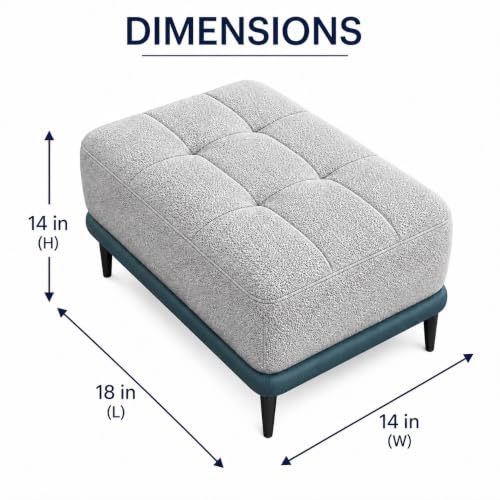 Image of Solid Wood Standard Ottoman Bench Stool | Pre-Assembled | Suitable for Living Room, Bedroom, Lounge & Office