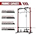 Megastar Smith Machine with LAT Pulldown System, Multi-Function Power Cage Squat Rack with Weight Storage, Cable Machine with Pull-up Bar, Pull-Down bar and Row Bar, P70 Red