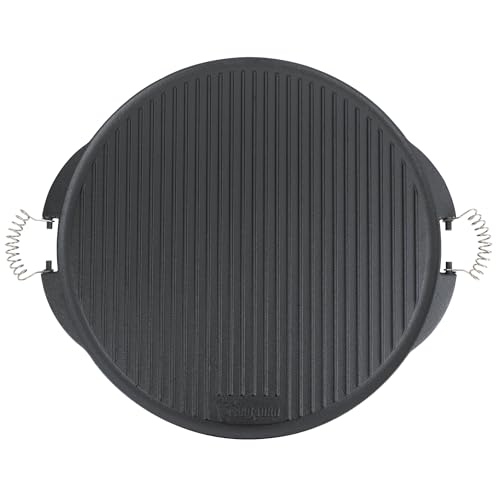 BBQ-Toro Plancha de Hierro Fundido Reversible Esmaltada Con Asas | Ø 53 cm | Accesorio para Barbacoa de Gas, Caldera y Carbón