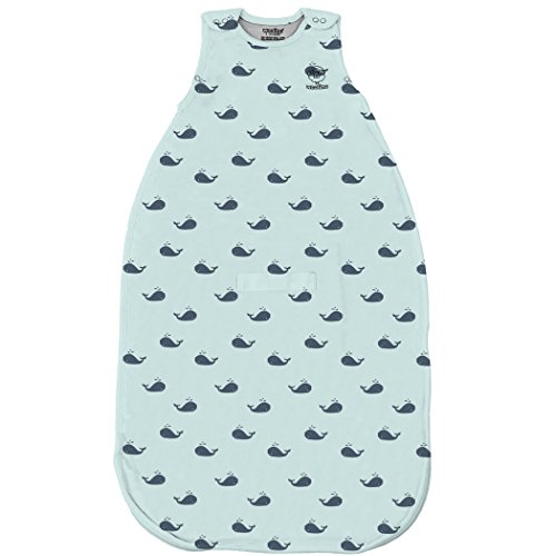 Image of Woolino 4 Season Ultimate Baby Sleep Sack - Merino Wool Baby Sleeping Bag, Organic Cotton Outer, Temperature Regulating Wearable Blanket, All Season, 2 Months-2 Years - Whales