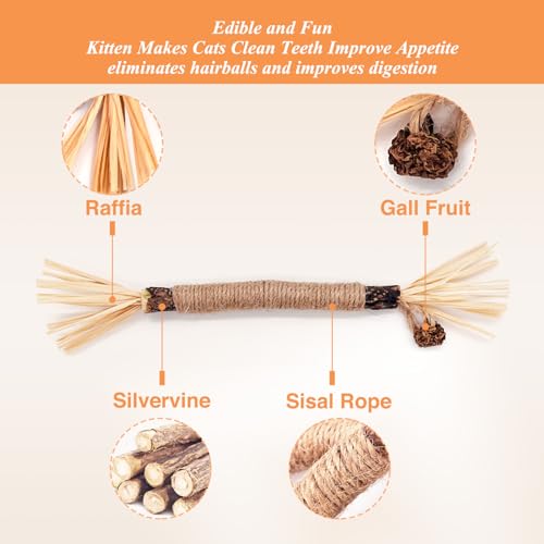 ANMOYIXIA Katzenminze Sticks Kaustangen Katze Katzensticks Katzen Kauhölzer Sticks für Katzen Zahnpflege und Gegen Mundgeruch (3 Stück)
