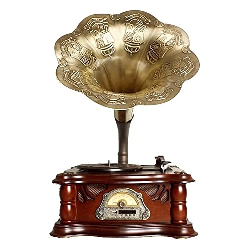 Platine Tourne-Disque rétro Tout en Un phonographe Vintage Gramophone nostalgique pour avec klaxon en cuivre, Haut… - Les Beatles, Paul McCartney, John Lennon, RIngo Starr, George Harrison Platine Tourne-Disque rétro Tout en Un phonographe Vintage Gramophone nostalgique pour avec klaxon en cuivre, Haut…