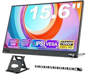 MAGICRAVEN Portable Monitor 15,6 Zoll Tragbarer Monitor 1080P FHD Laptop Bildschirm Erweiterung Monitore IPS Screen, Plug und Play Zweit Mobiler Bildschirm für Laptop/PC/Telefone/PS45 mit Ständer