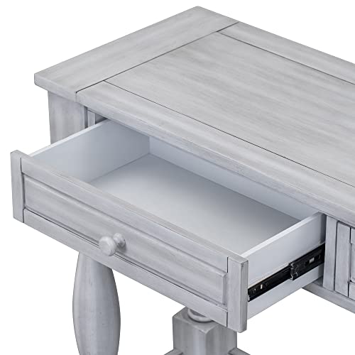 Merax Console Table, 64" Long Extra-Thick Entryway Table Sofa Table With 3 Drawers And Shelf For Entryway, Hallway, Living Room (Grey) #TOP7