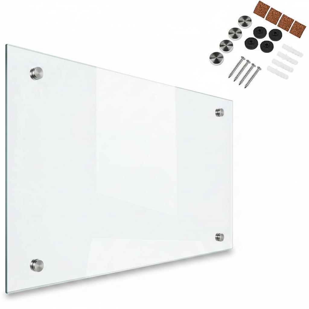 MUCOLA Küchenrückwand Spritzschutz Glas – 120x60 cm, 6 mm, Klarglas