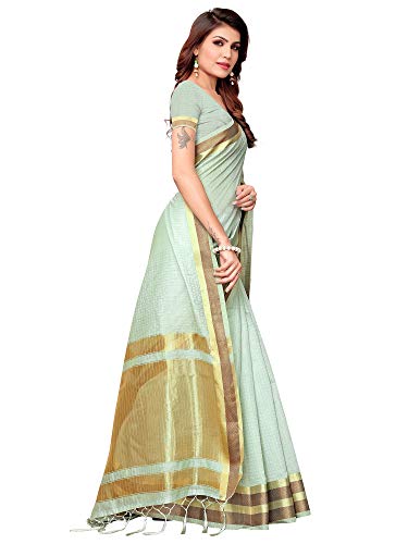 Image of AKHILAM Women's Cotton Silk Saree with Unstitched Blouse Piece (CNCX01 Parent)