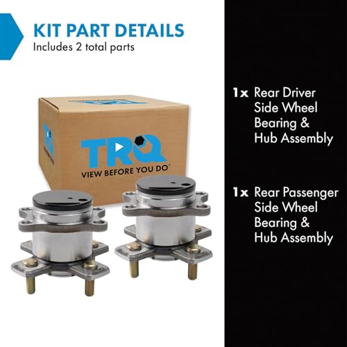 Image of TRQ 2 Piece Rear Wheel Bearing & Hub Assembly Set Compatible with 2015-2020 Honda Fit