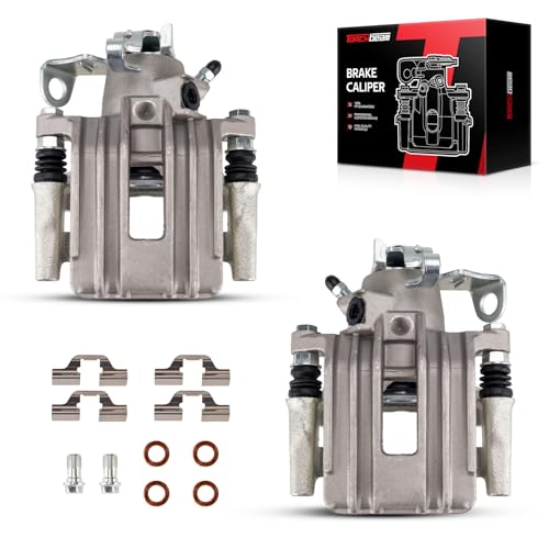 Image of Torchbeam Brake Calipers Set for Volkswagen Jetta 2000-2005, Audi TT Quattro 2000-2006(232 (mm) Disc Brakes), Rear Left and Rear Right Calipers Replace# 9B2574+19B2575, Disc Brake Caliper with Bracket