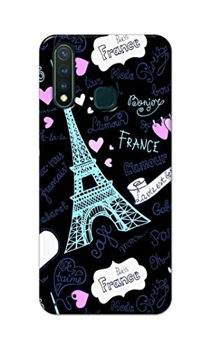Image of PRINTFIDAA Lovers Famous Place Eiffel Tower in Paris Printed Designer Hard Back Case Cover for Vivo Y19 / Vivo U3 (6.53 inch) -(TY) MVN1003
