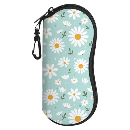 Image of Sunglasses Soft Case, Cute Ultra Light Portable Neoprene Zipper Eyeglass Glasses Case with Belt Clip for Men Women
