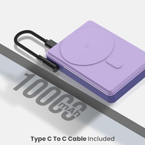 Image of Toreto Mag Zio 10000mAh MagSafe Power Bank with Built-in Stand | Magnetic Wireless Charging, Type-C Fast Charging | Dual Type-C Ports | LED Battery Indicator (Black, 10000, Milliamp Hours)