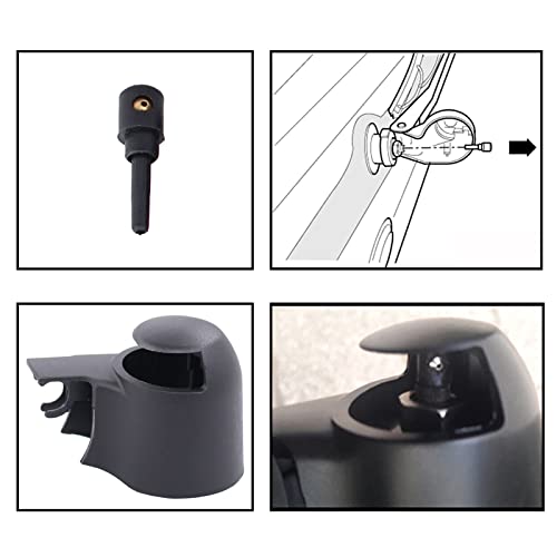 Kappe Wischarm Abdeckkappe Heckwischer Düse Spritzdüse Scheibenwischer Wischerdüse Waschwasserdüse hinten für Golf 5 Transporter T5 Pa-ssat Tour-an Polo Ti-guan Caddy Scirocco Fabia 2 Roomster Yeti