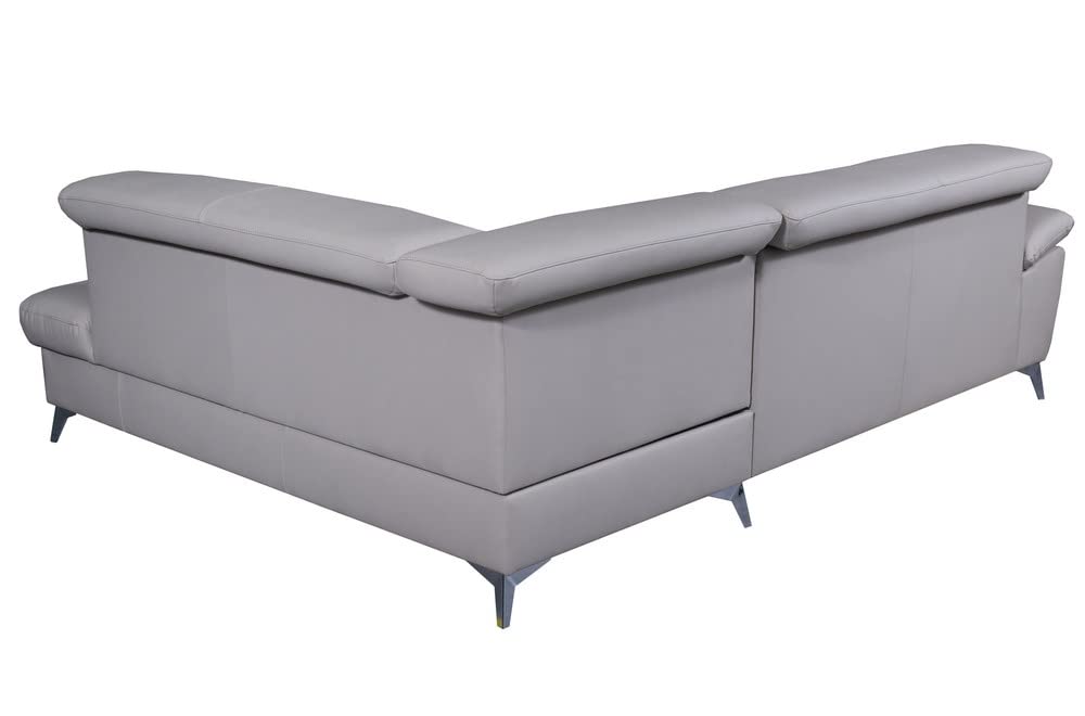 Canapé d'angle Convertible en Cuir Italien de Luxe 5 Places Warren II, avec Coffre, Noir, Angle Droit