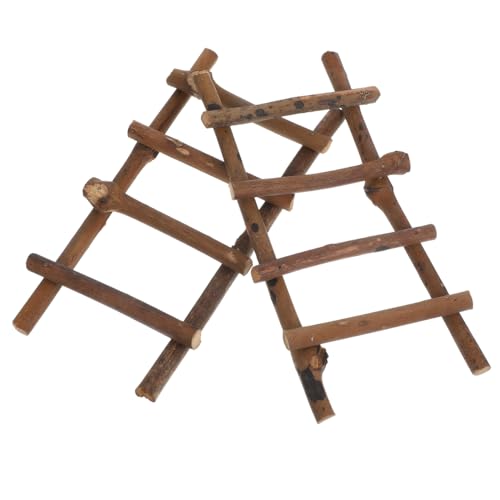 BESPORTBLE Rattan Mini Ladders Set of 2 for Fairy Garden Decor DIY Crafts Decor and Miniature House Accessories