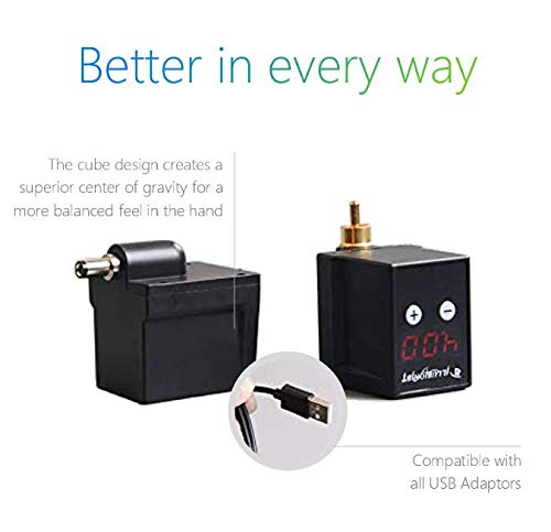 Miniatura 5 de Illusionist Fuente de alimentación USB C recargable de 1950 mAh, pantalla digital, máquina inalámbrica, mini fuente de batería de tatuaje para