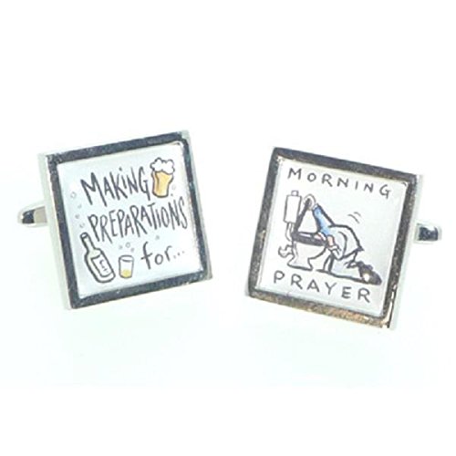 Mancuernillas para hombre GTR Rhodium plateadas miniatura 1