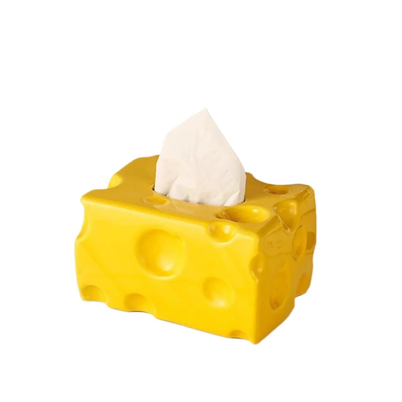 Aimanqi Yellow Creative Cheese Tissue Box Holder Simple Dryer Sheet Container Napkin Toilet Paper Organizer Paper Box Towel Dispenser(Yellow)