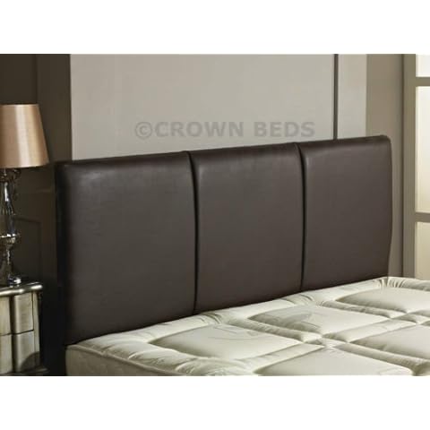 CROWNBEDSUK QUALITY FAUX LEATHER ALTON HEADBOARD IN 2ft6,3ft,4ft,4ft6,5ft,6ft NEW!!!!! (4FT SMALL DOUBLE, BROWN) Cover