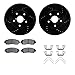 Dynamic Friction Company Front Brake Rotors-Drilled and Slotted-Black with 5000 Advanced Brake Pads includes Hardware 8512-13034