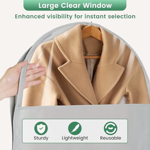66 Inch Garment Bags for Hanging Clothes - Long Dress Bags for Gowms Closet Wardrobe Storage Travel - 1 Pack4
