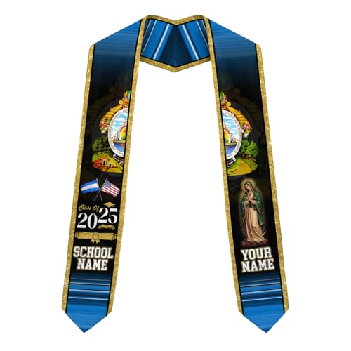 MonkeyVan Personalized Honduran Graduation Stole 2025,Custom Honduras Flag Sash,Honduras Graduation Stole for Class of 2025 S352
