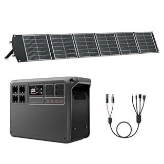 （MPPT-Adapter selbst bereitstellen）DJI Power 2000 Tragbare Powerstation 2048 Wh, 3000 W Solar Generator mit 1 x 200 W faltbarem Solarpanel, Notstromaggregat für Zuhause, Camping。