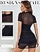 Avidlove Women's Mesh Dress Sexy Lingerie for Woman Short Sleeve Bodycon Club Outfits Party Dress (Black, Large)