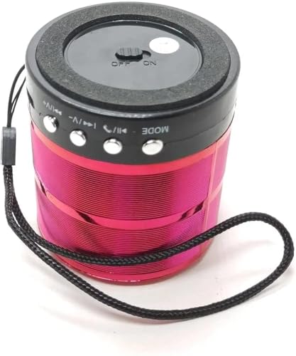 Image of Mini Bluetooth Speaker WS 887 with FM Radio, Memory Card Slot, USB Pen Drive Slot, AUX Input Mode, Compatible with All Devices-Red 5 W Bluetooth Speaker. (Pink)