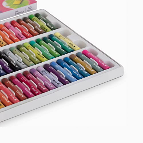 Image of Camel Camlin Kokuyo Oil Pastel (50 Shades) Oil Pastel with Reusable Plastic Box - 25 Shades