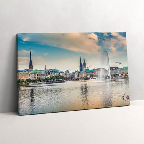 Tableaux 60x40cm Binnenalster Hambourg : décoration murale peinte Wallfluent